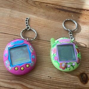 Tamagotchi Connection V4 2004 Pink Striped & Tamagotchi  Connection V3 Green...